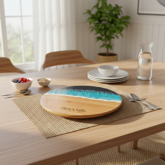 Bamboo Ocean Resin Lazy Susan (14 inch)