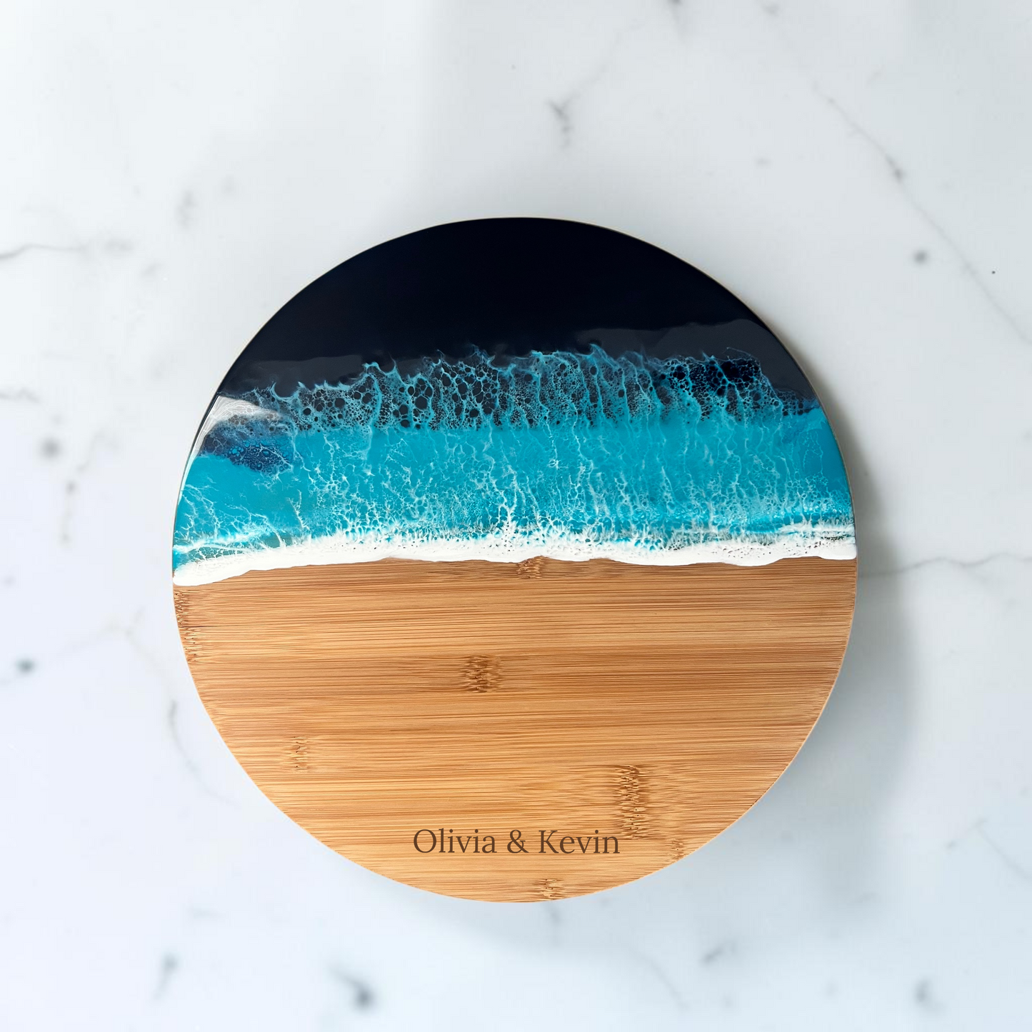 Bamboo Ocean Resin Lazy Susan (14 inch)