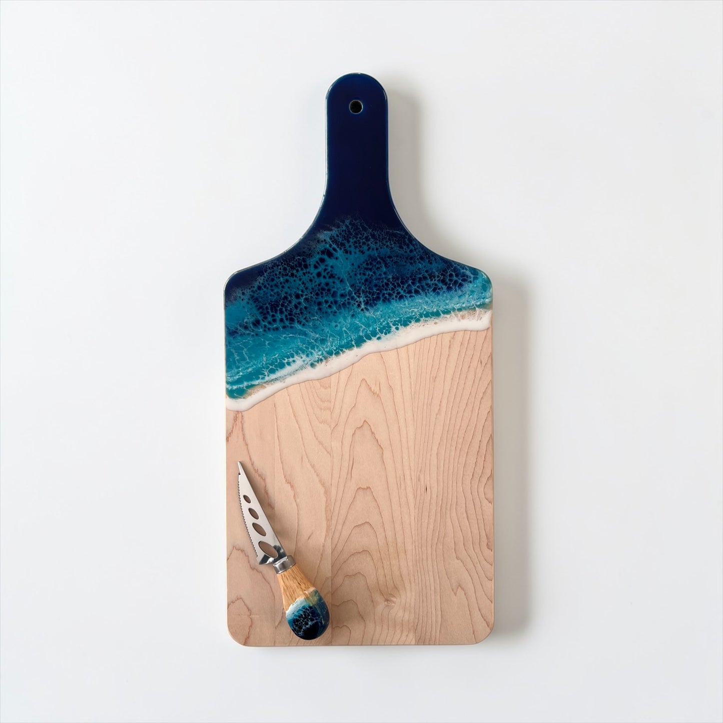 Ocean Resin Maple Cheese Board with Handle