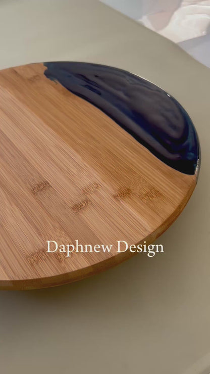 Bamboo Ocean Resin Lazy Susan (14 inch)