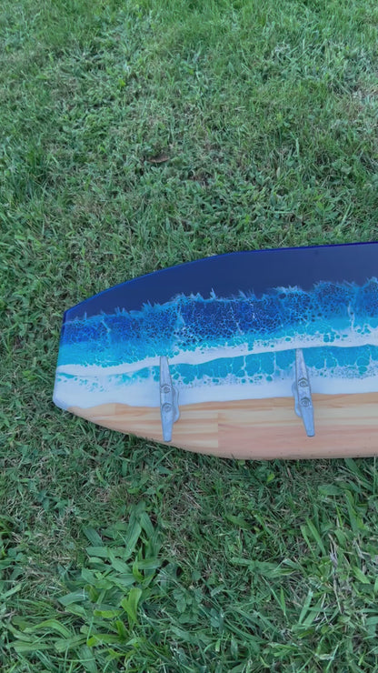 Resin Nautical Towel Rack, SurfboardTowel Hook