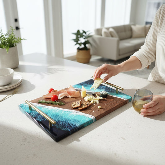 resin walnut tray life style