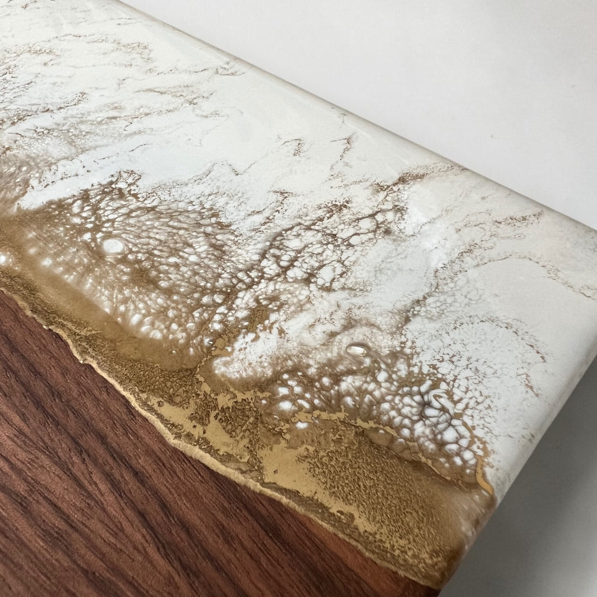 Personalized White & Gold Resin Charcuterie Board, Luxury Wedding Gift