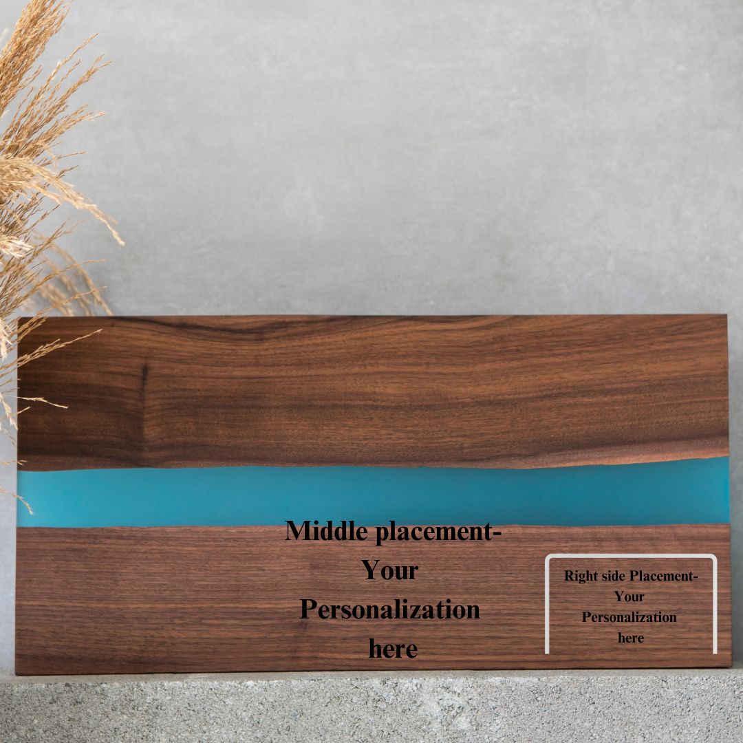 Black Walnut Resin River Tray with Matching Coaster Set Gift Box, Wedding Charcuterie Tray, Rustic Wedding cheeseboard Tray Personalized Gift