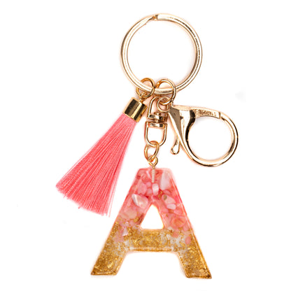 Beautiful Custom Letter Initial Resin Keychain