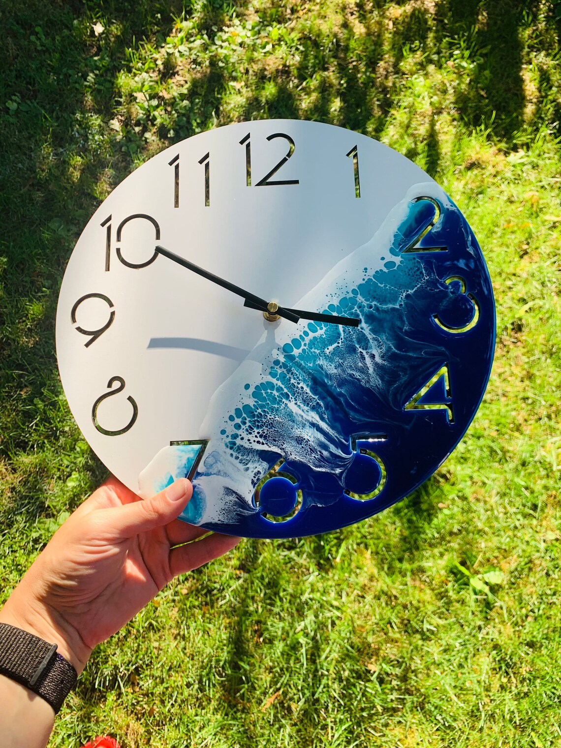 Resin Art Clock, Ocean Wave Clock, buy Handmade 12